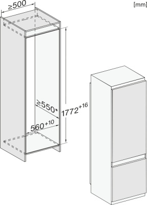 Встраиваемый холодильник с морозильной камерой Miele KF7731D NoFrost