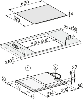 Индукционная арочная панель Miele KM 7361 FL
